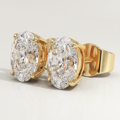 1 TCW Oval Lab-Grown Diamond Stud Earrings