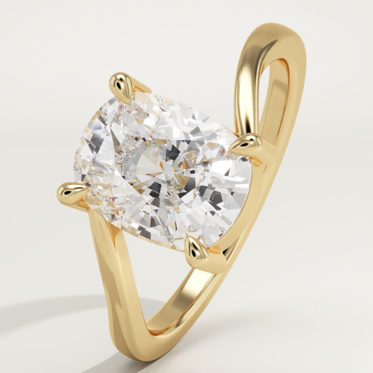 Elongated Cushion Cut Swirl Lab-Grown Diamond Engagement Ring