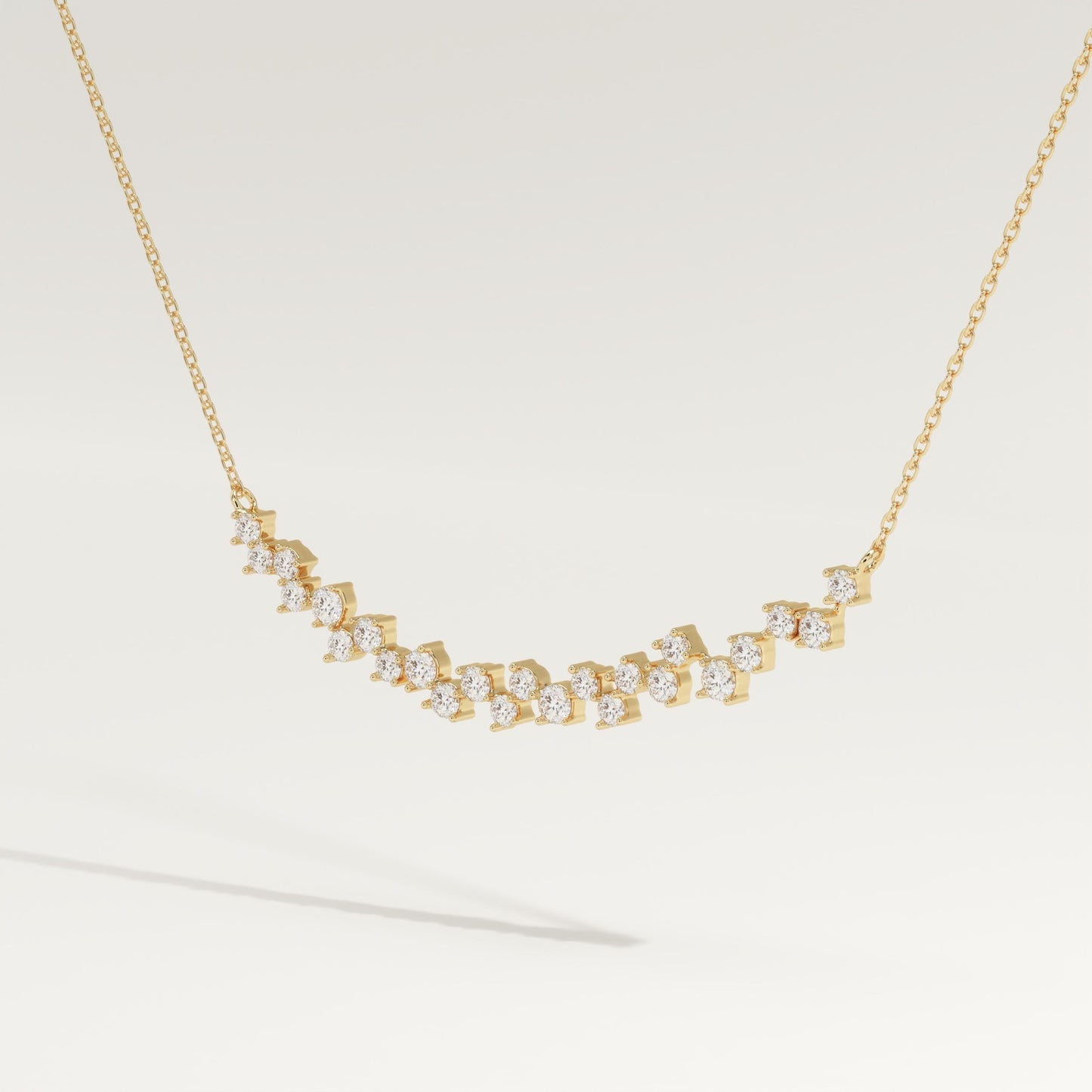0.65 TCW Round Lab-Grown Diamond Cluster Charm Necklace