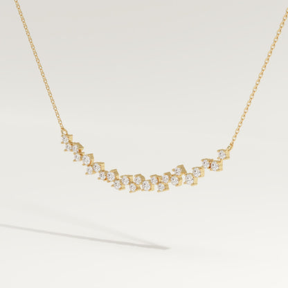 0.65 TCW Round Lab-Grown Diamond Cluster Charm Necklace
