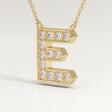0.385 TCW Round Lab-Grown Diamond E Initial Necklace