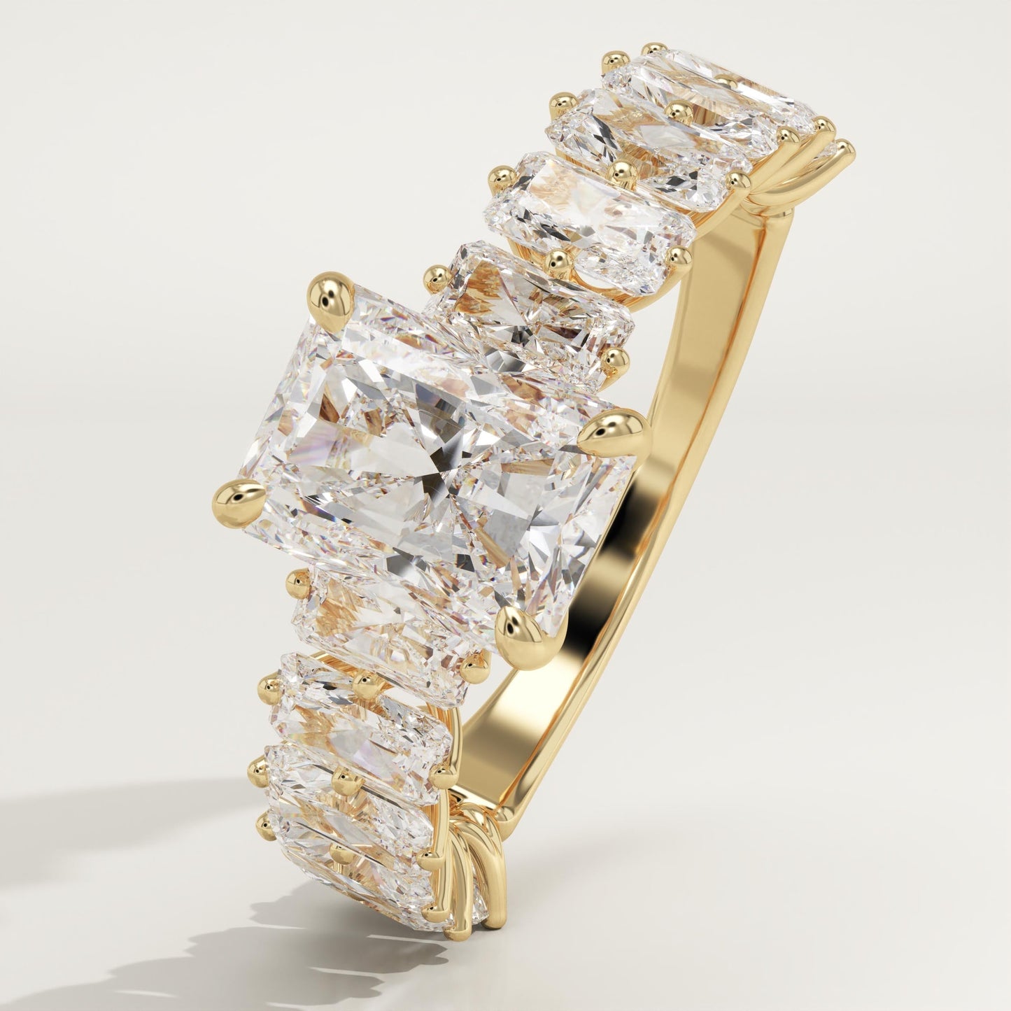 2 CT Radiant Cut Pave Moissanite Engagement Ring
