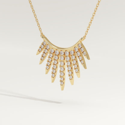 0.426 TCW Round Lab-Grown Diamond Sunbeams Charm Necklace