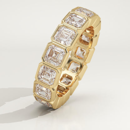2.25 TCW Asscher Lab-Grown Diamond Full Eternity Wedding Band