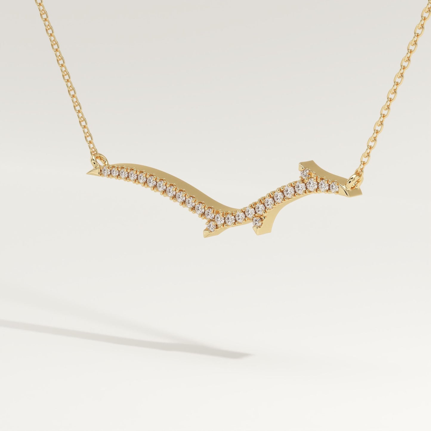 0.123 TCW Round Lab-Grown Diamond Nature Inspired Necklace