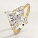 2.0 CT Marquise Cut Cluster Lab-Grown Diamond Engagement Ring