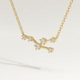 0.062 TCW Round Lab-Grown Diamond Taurus Constellation Necklace