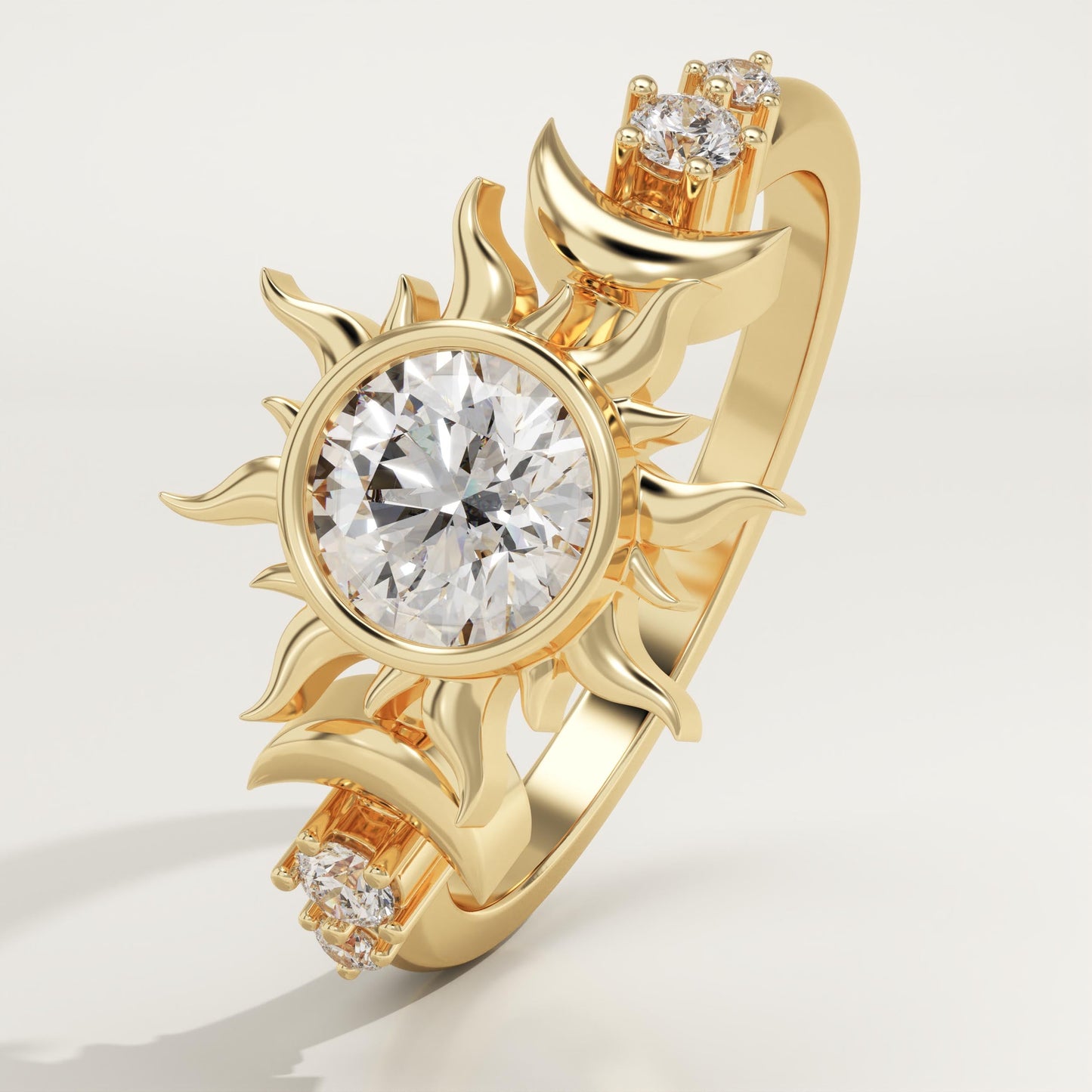 Round Cut Nature Inspired Lab-Grown Diamond Engagement Ring