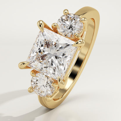 Princess Cut Three Stone Lab-Grown Diamond Engagement Ring