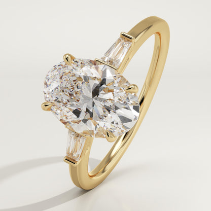 Oval Cut Three Stone Lab-Grown Diamond Engagement Ring