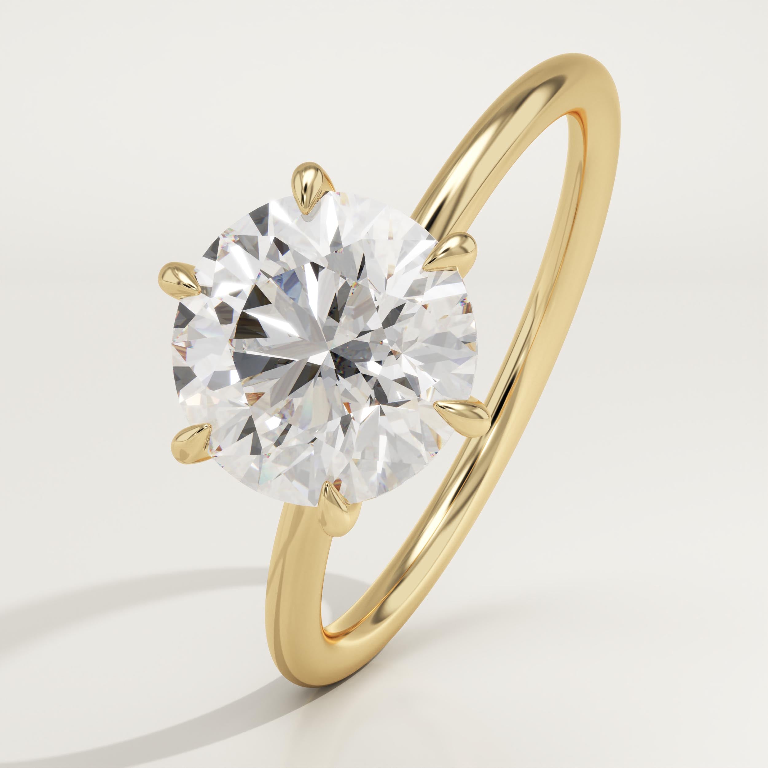 2.0 CT Round Cut Solitaire Lab-Grown Diamond Engagement Ring