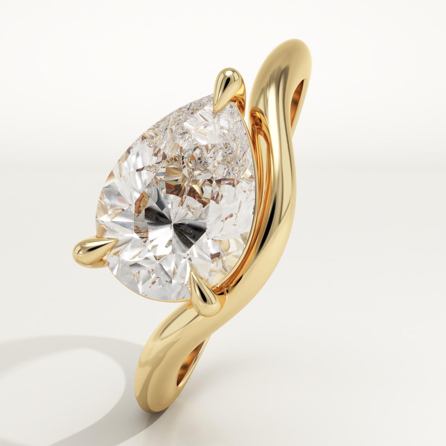 Pear Cut Solitaire Lab-Grown Diamond Engagement Ring