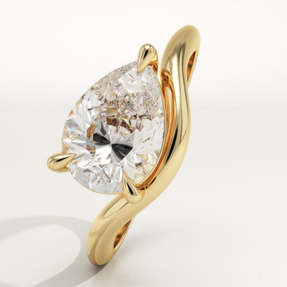 Pear Cut Solitaire Lab-Grown Diamond Engagement Ring