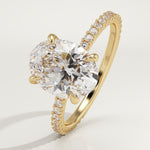 2.0 CT Oval Cut Pave Lab-Grown Diamond Engagement Ring