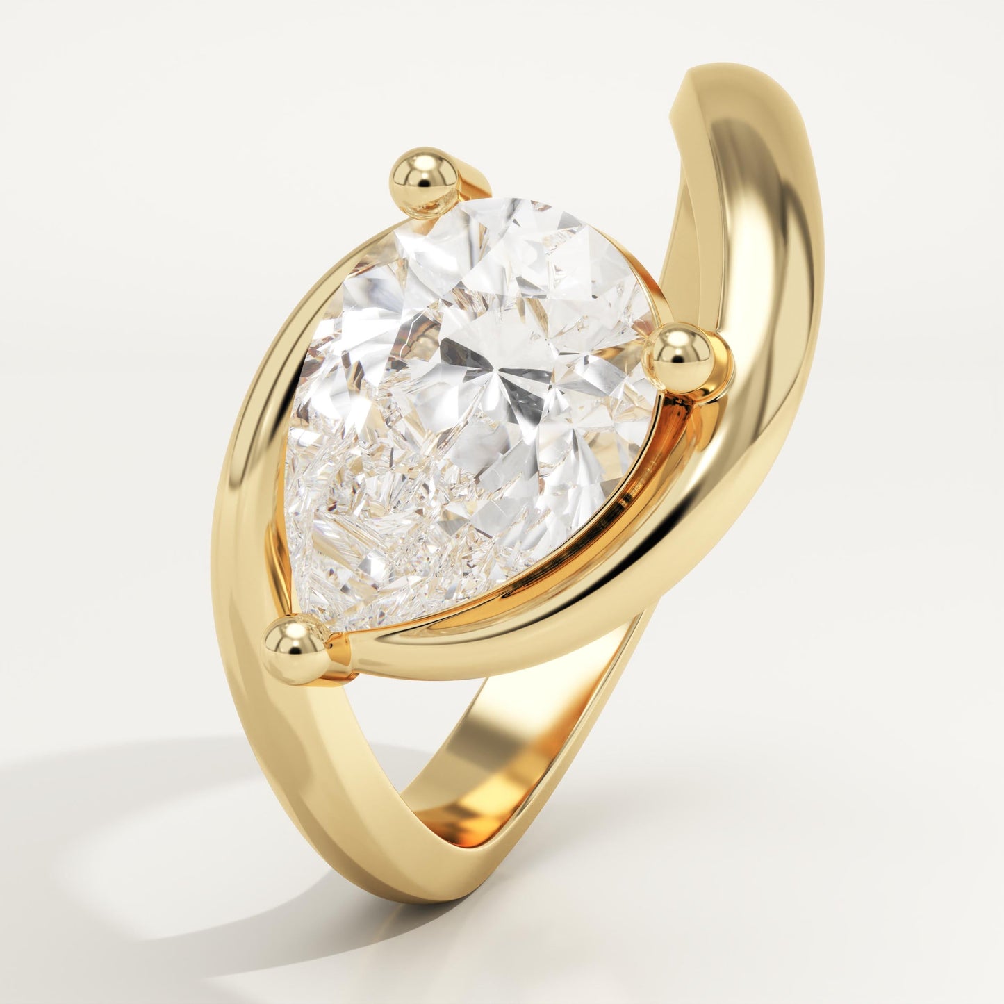Pear Cut Solitaire Lab-Grown Diamond Engagement Ring