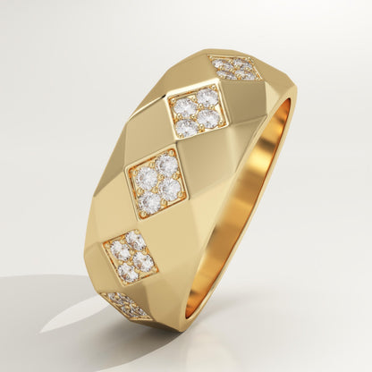 0.231 CT Round Lab-Grown Diamond Multi Stone Wedding Band For Men