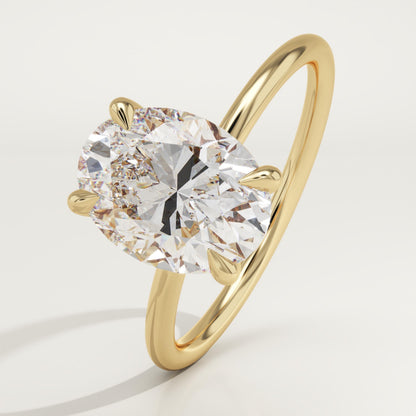 Oval Cut Hidden Halo Lab-Grown Diamond Engagement Ring