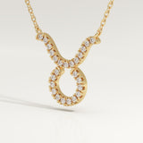 0.12 TCW Round Lab-Grown Diamond Taurus Zodiac Necklace