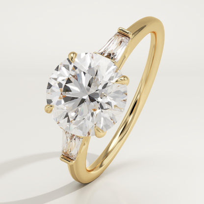 Round Cut Three Stone Lab-Grown Diamond Engagement Ring