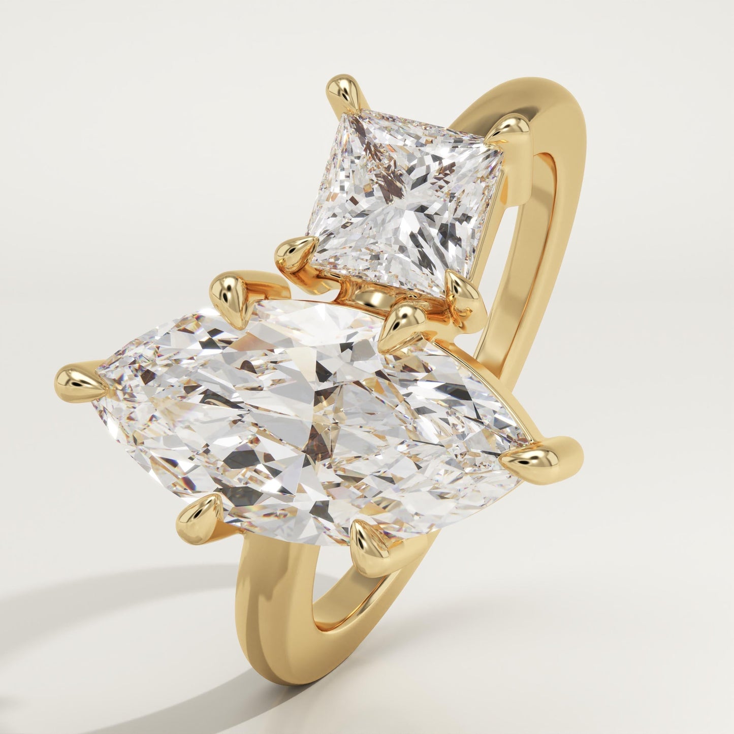 3 TCW Princess & Marquise Cut Toi Et Moi Lab-Grown Diamond Engagement Ring
