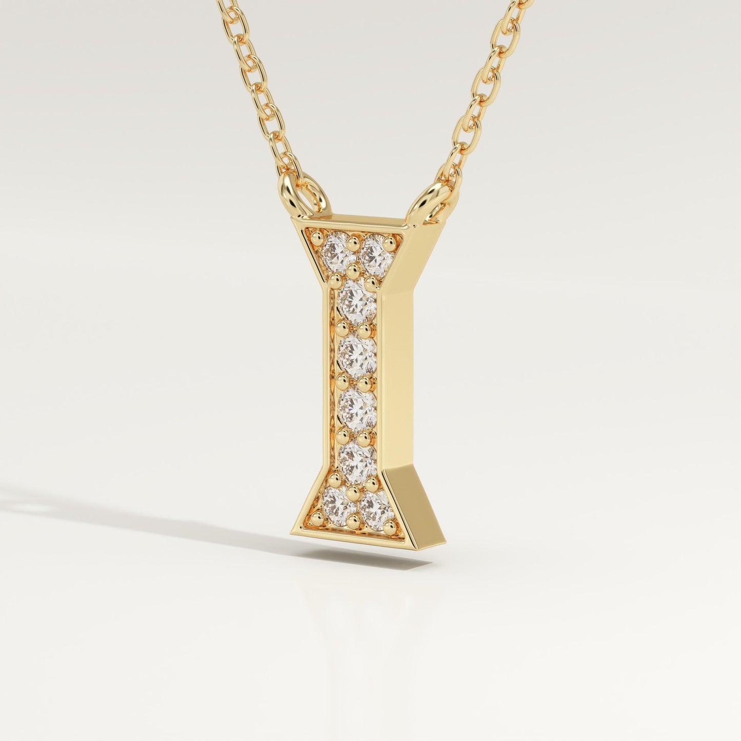 0.083 TCW Round Lab-Grown Diamond I Initial Necklace