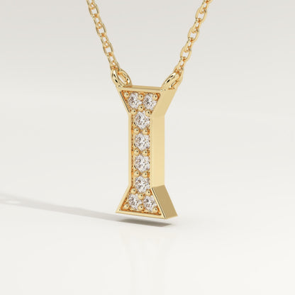 0.083 TCW Round Lab-Grown Diamond I Initial Necklace