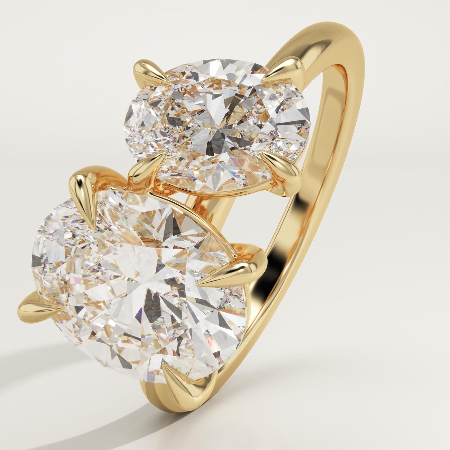 3.5 TCW Oval Cut Toi Et Moi Lab-Grown Diamond Engagement Ring