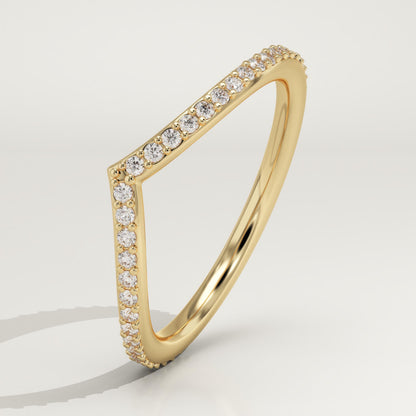 0.62 TCW Round Lab-Grown Diamond Curved Wedding Band