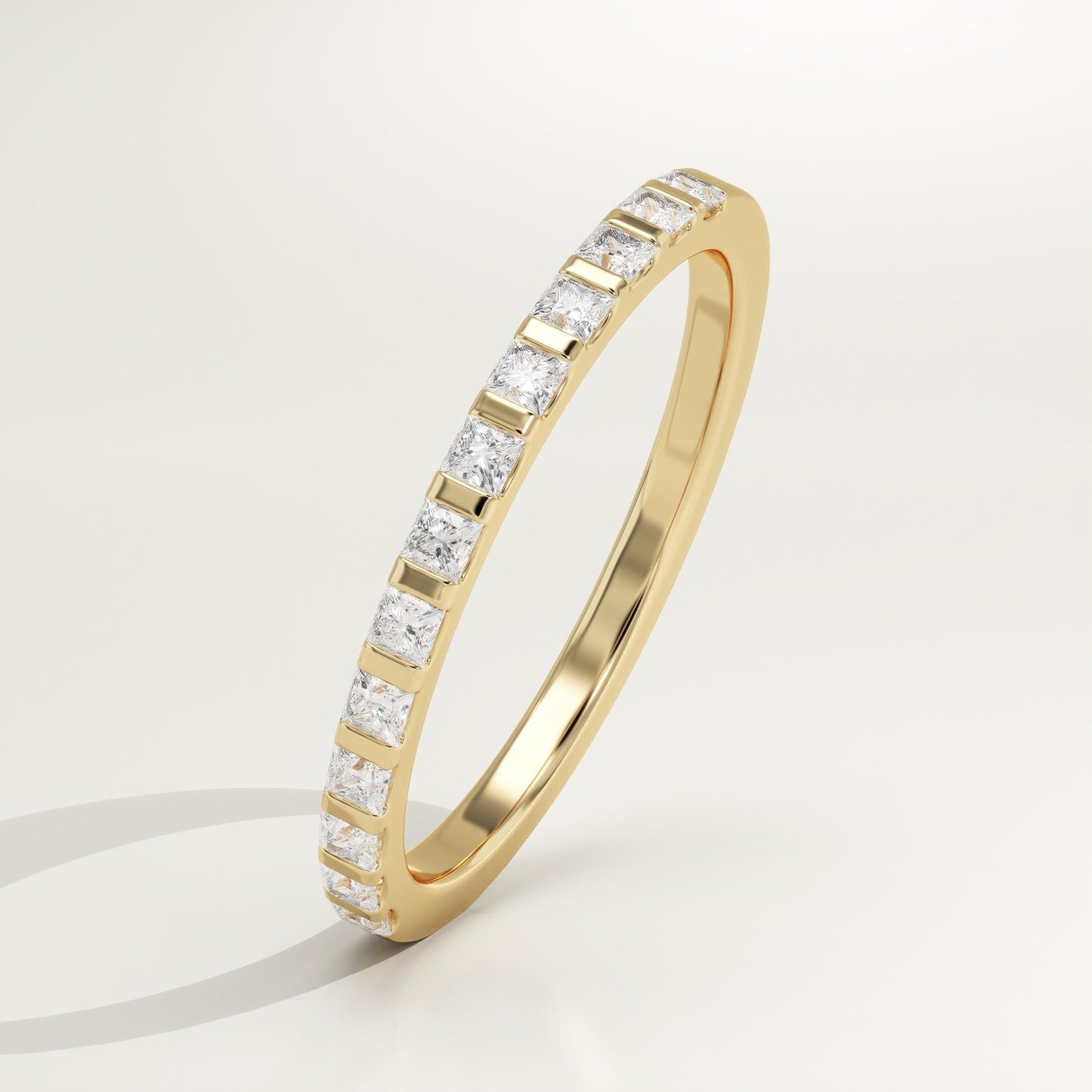 0.27 TCW Princess Lab-Grown Diamond Half Eternity Wedding Band
