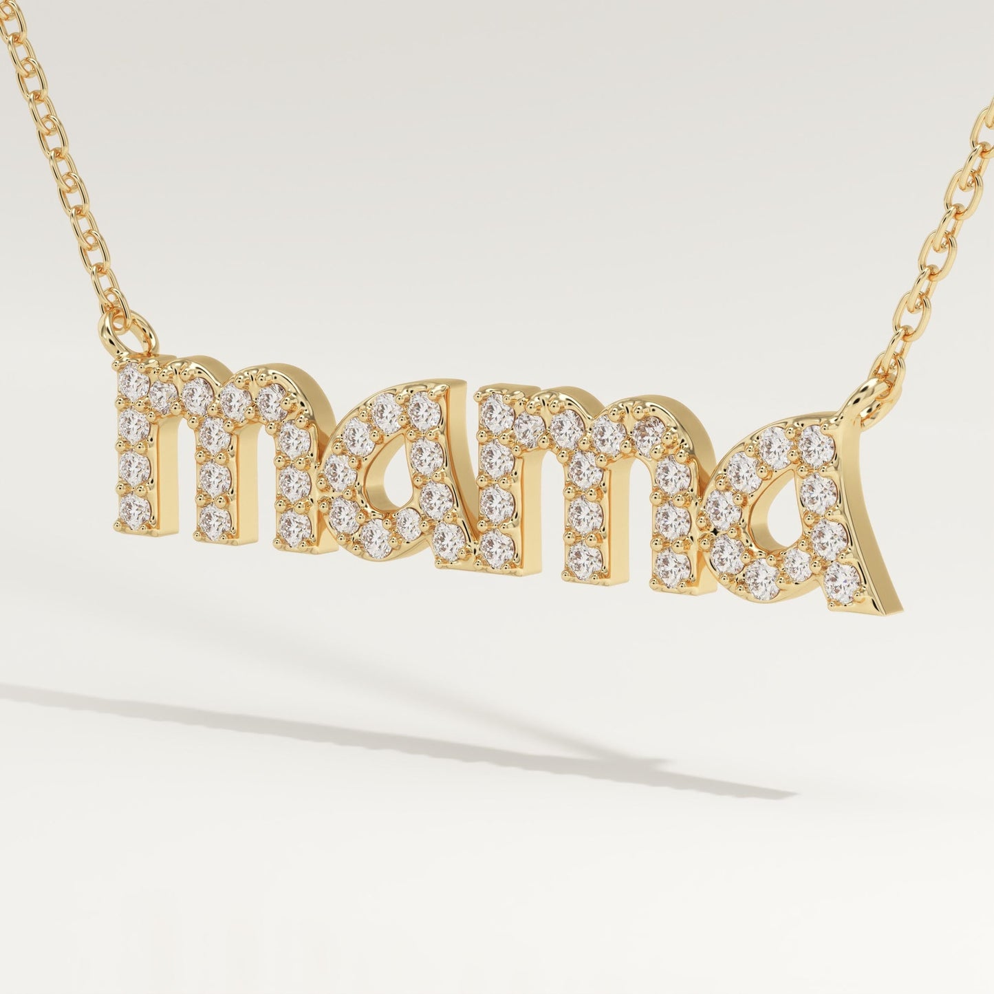 0.17 TCW Round Lab-Grown Diamond Mama Charm Necklace