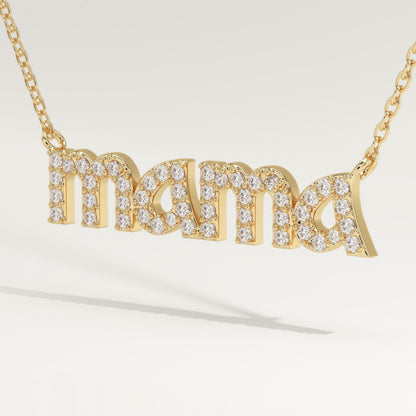0.17 TCW Round Lab-Grown Diamond Mama Charm Necklace