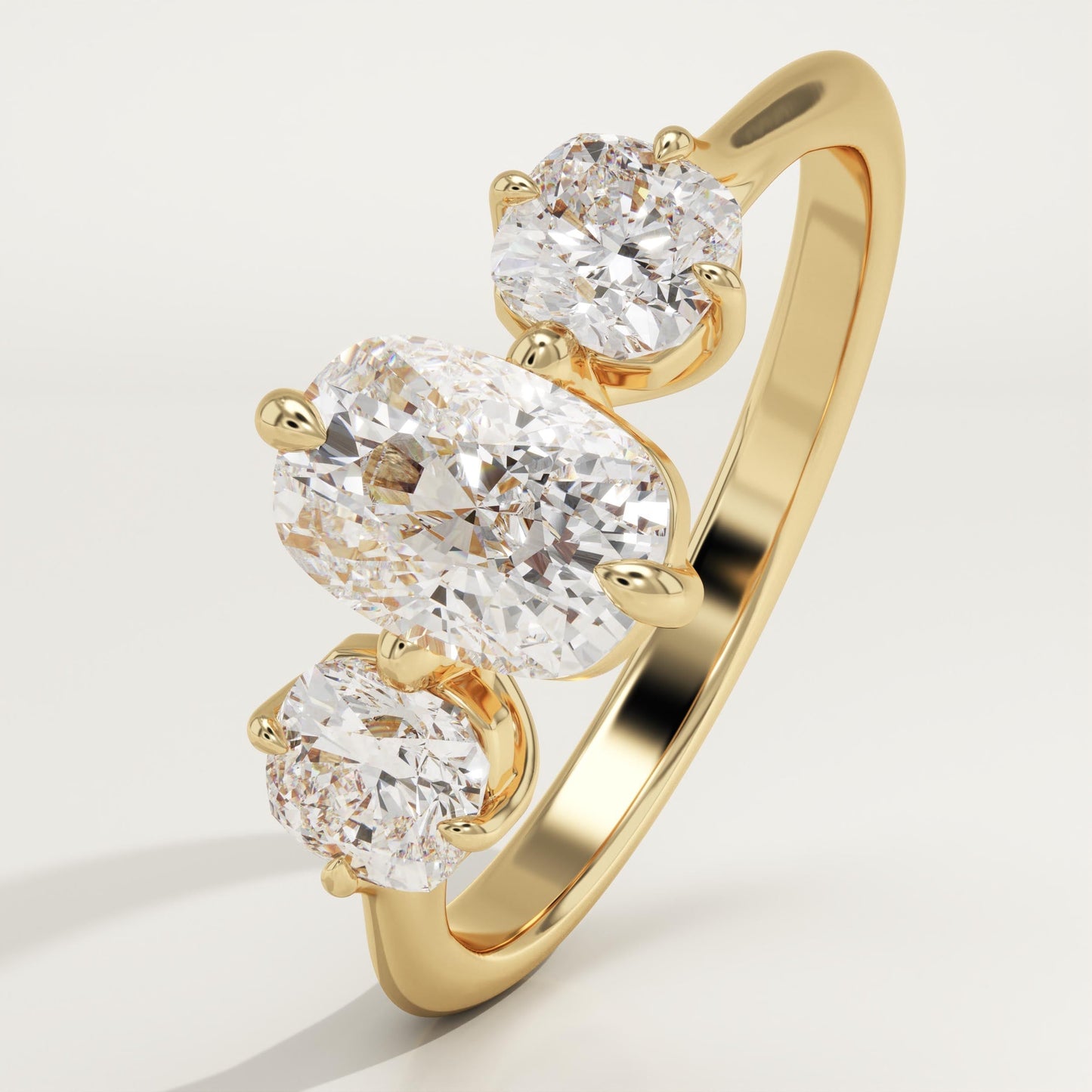 1 CT Elongated Cushion Cut Three Stone Moissanite Engagement Ring