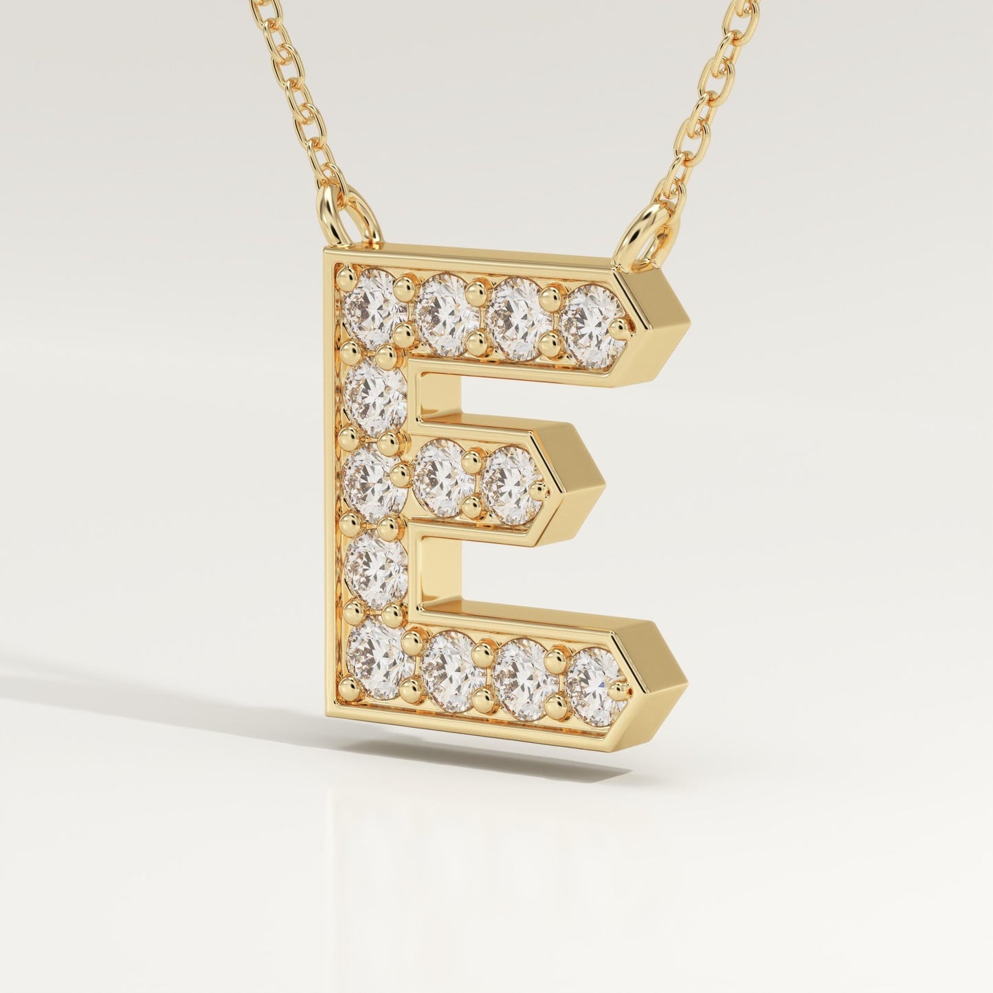 0.385 TCW Round Lab-Grown Diamond E Initial Necklace