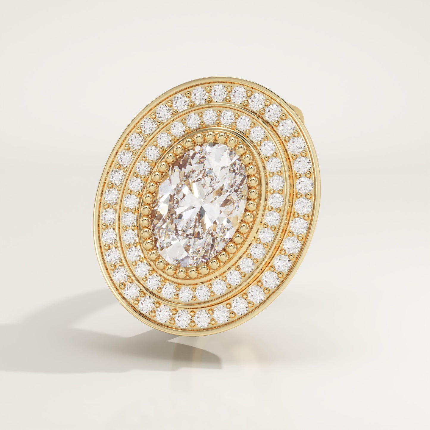 Oval Cut Double Halo Lab-Grown Diamond Engagement Ring