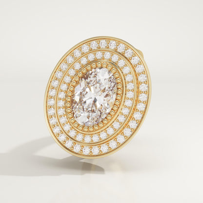 Oval Cut Double Halo Lab-Grown Diamond Engagement Ring