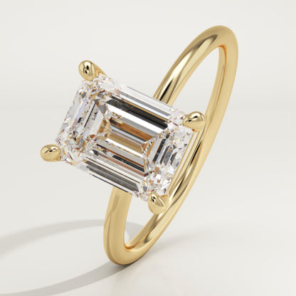 Emerald Cut Solitaire Lab-Grown Diamond Engagement Ring