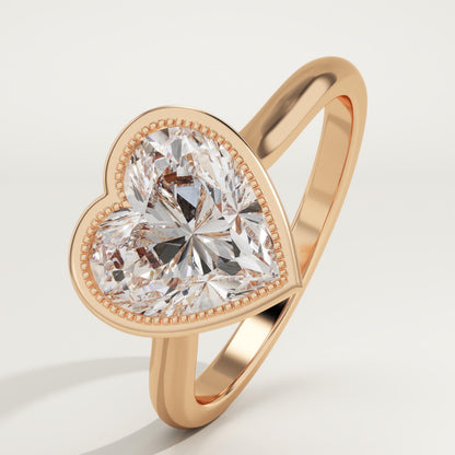 Heart Cut Bezel Lab-Grown Diamond Engagement Ring