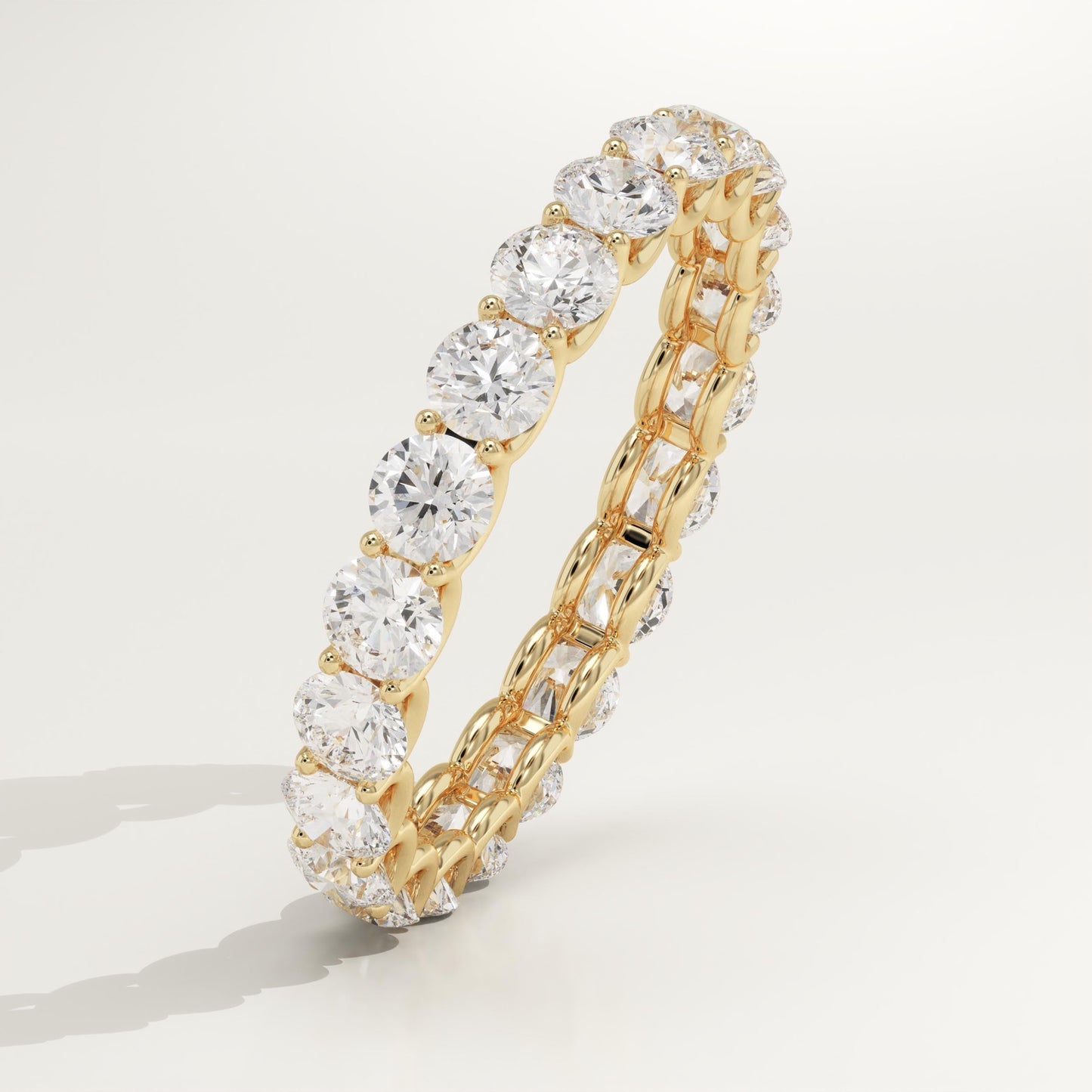 2.1 TCW Round Lab-Grown Diamond Full Eternity Wedding Band
