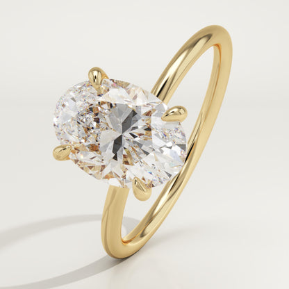 Oval Cut Solitaire Lab-Grown Diamond Engagement Ring
