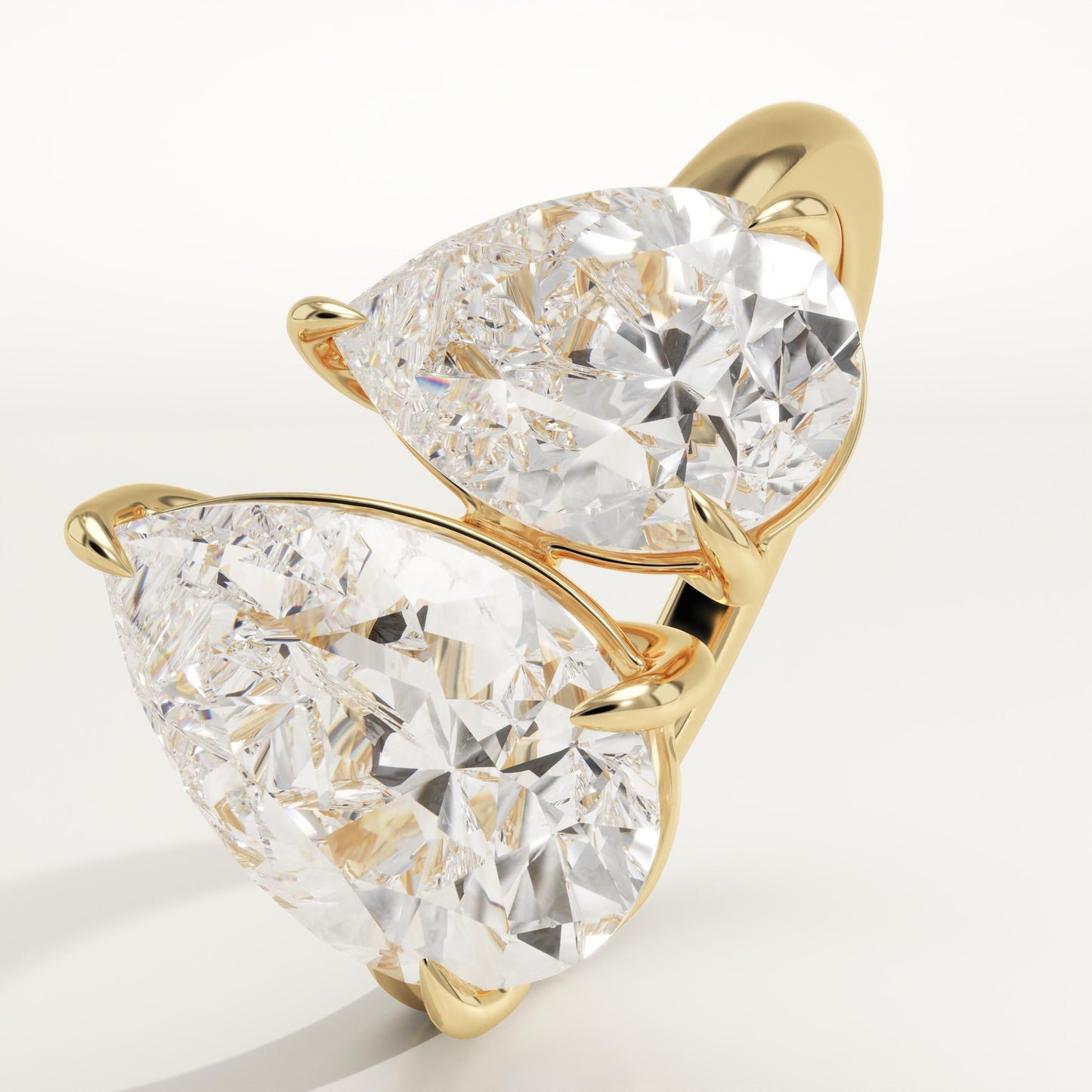 4.5 TCW Pear Cut Toi Et Moi Lab-Grown Diamond Engagement Ring