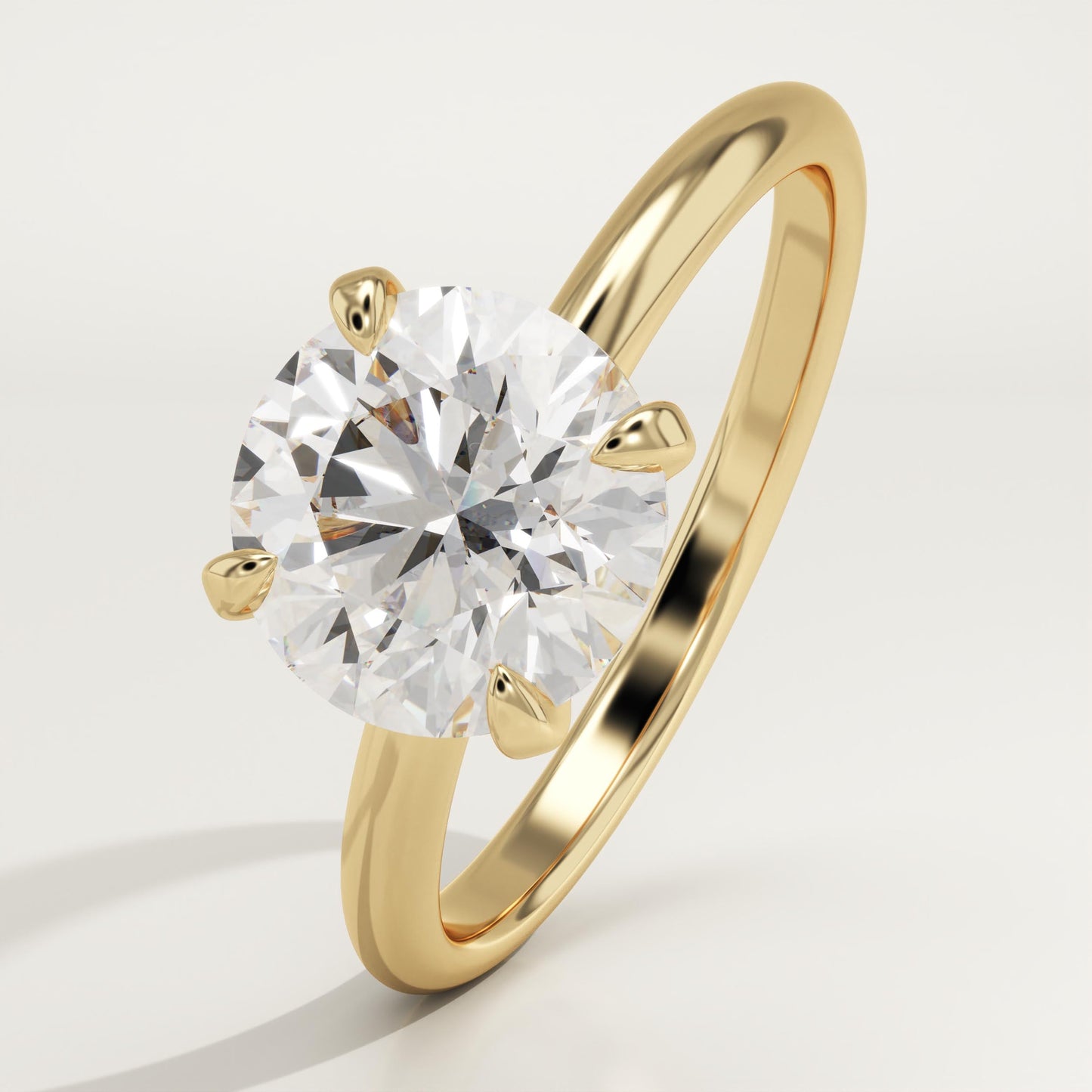 2 CT Round Cut Solitaire Moissanite Engagement Ring