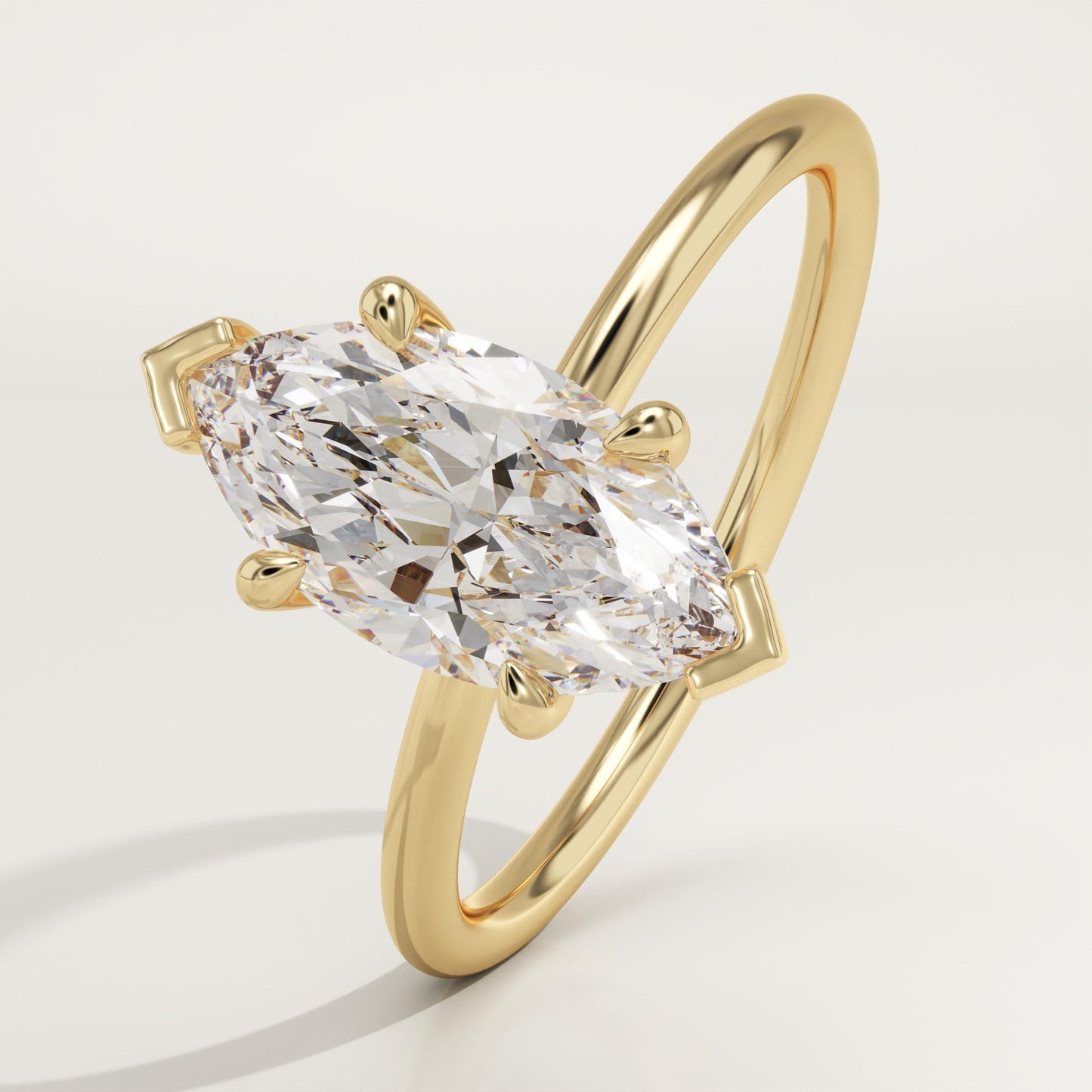 Marquise Cut Hidden Halo Lab-Grown Diamond Engagement Ring