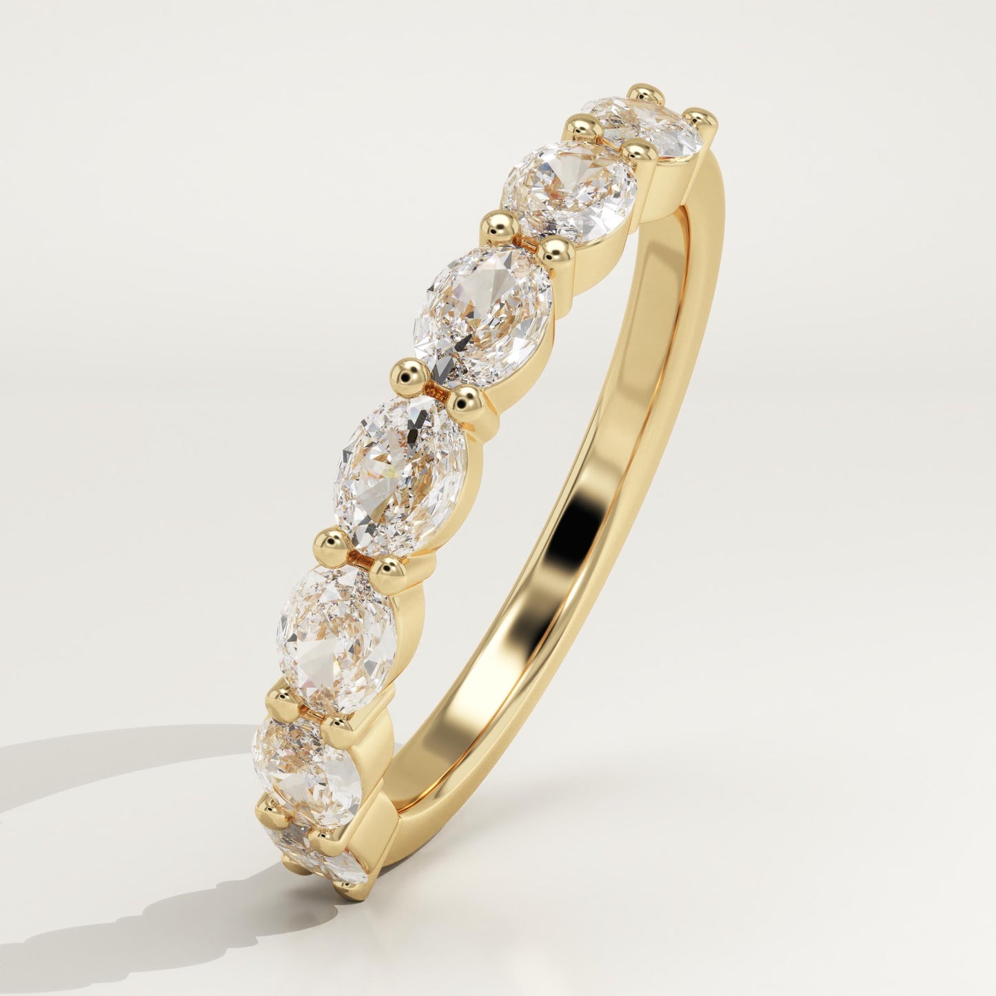 1.18 TCW Oval Lab-Grown Diamond Half Eternity Wedding Band