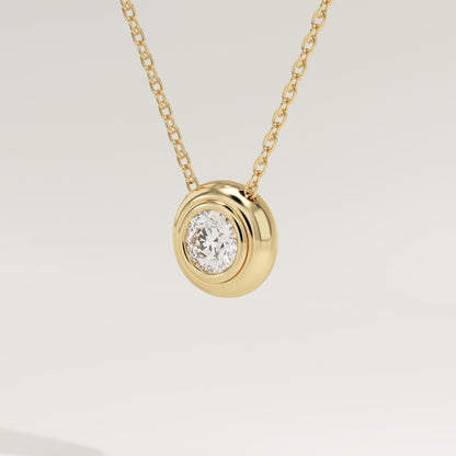 0.28 CT Round Lab-Grown Diamond Solitaire Bezel Necklace