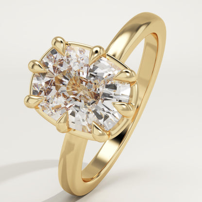 Elongated Cushion Cut Solitaire Lab-Grown Diamond Engagement Ring