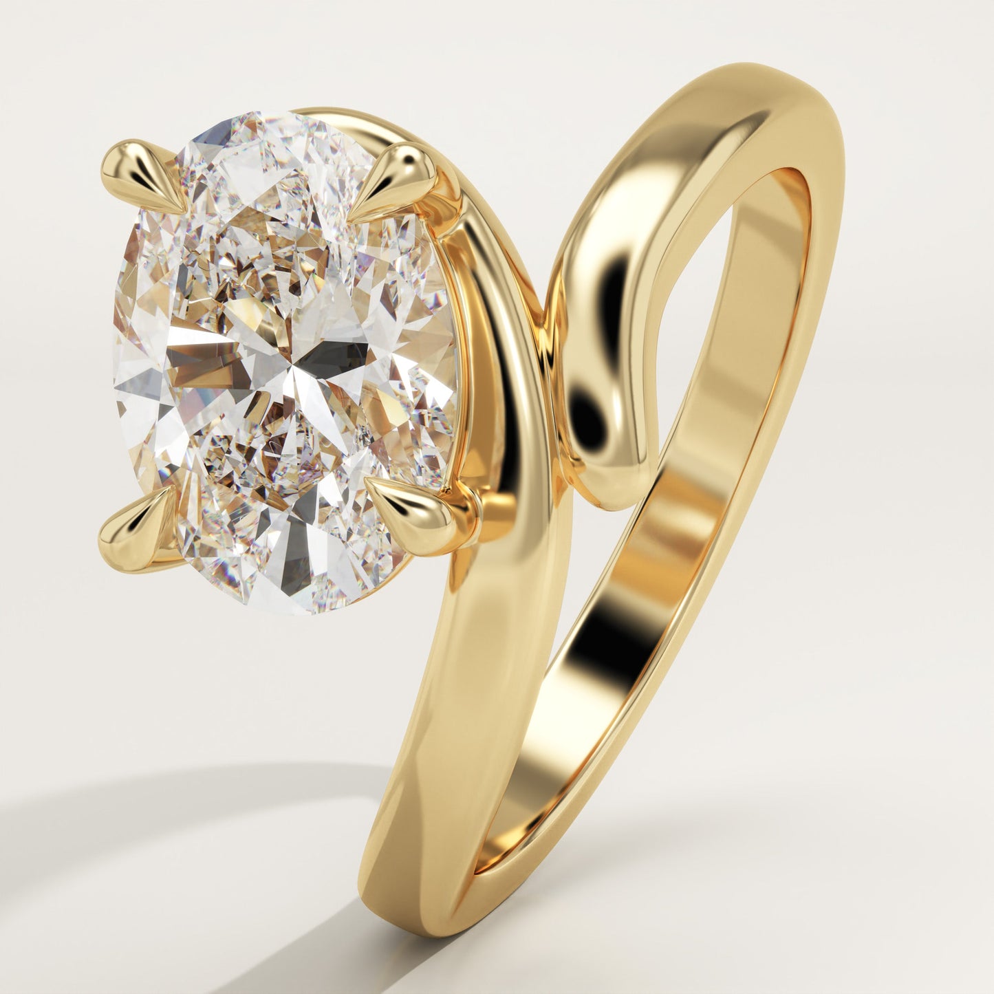 Oval Cut Solitaire Lab-Grown Diamond Engagement Ring
