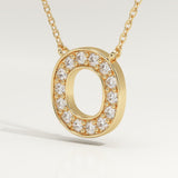 0.22 TCW Round Lab-Grown Diamond O Initial Necklace