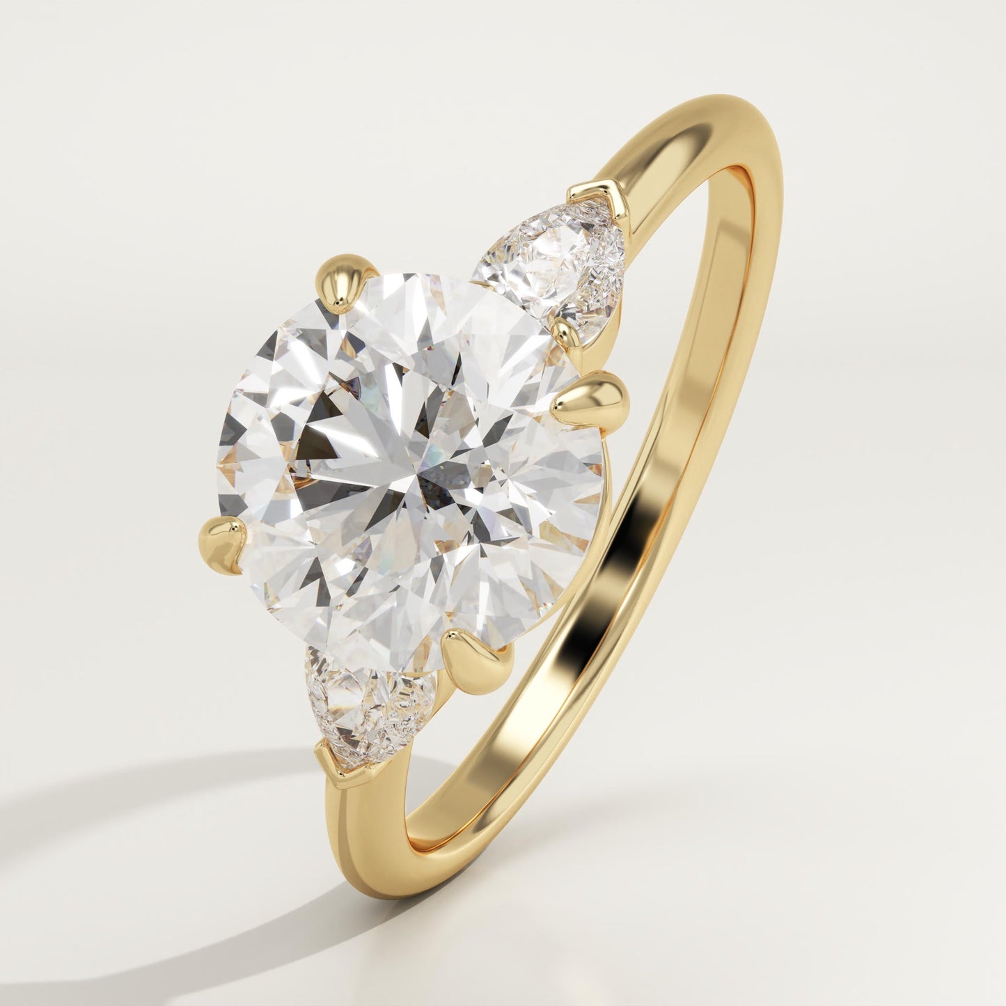2 CT Round Cut Three Stone Moissanite Engagement Ring