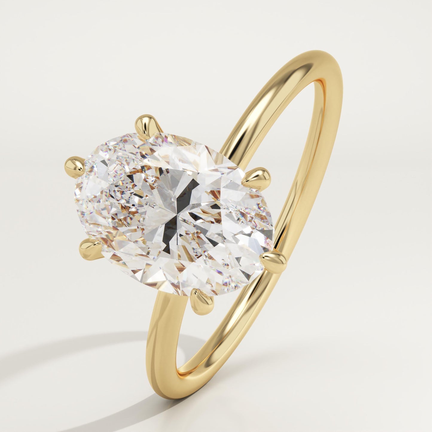 Oval Cut Solitaire Lab-Grown Diamond Engagement Ring