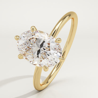Oval Cut Solitaire Lab-Grown Diamond Engagement Ring